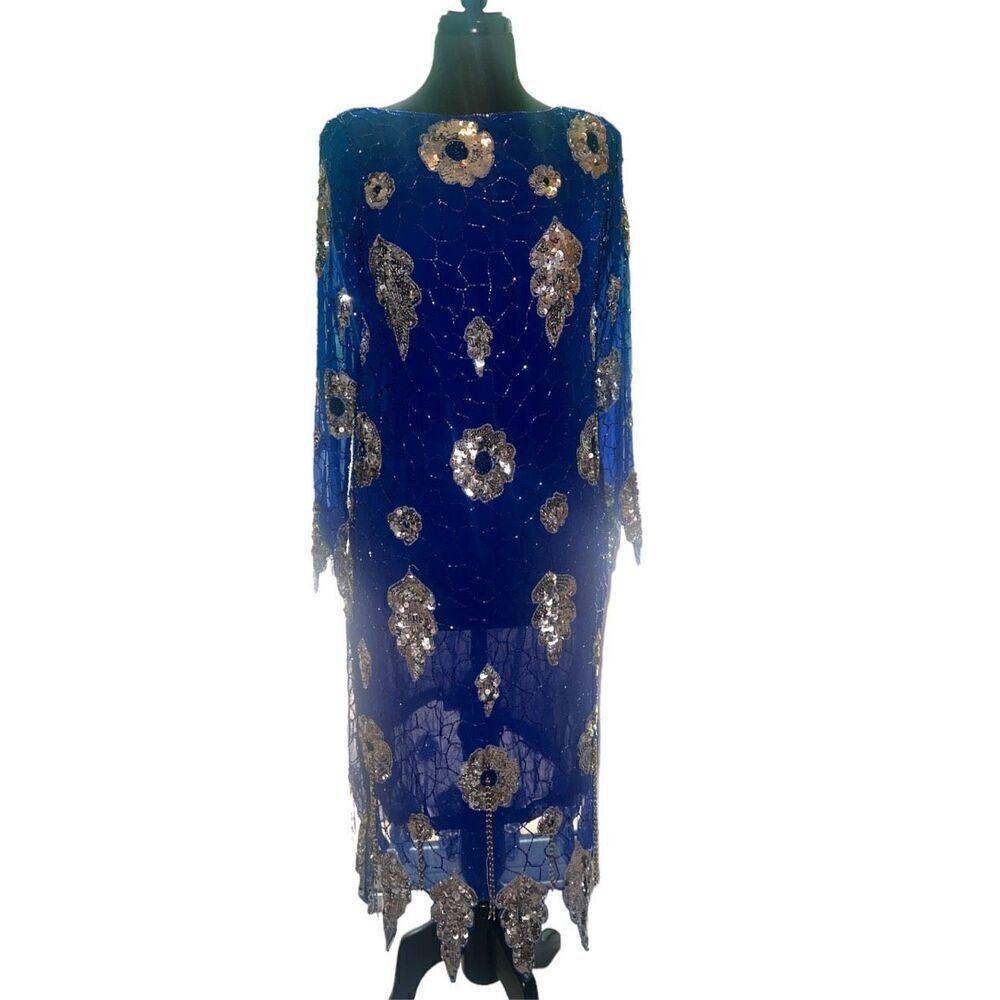 Royal Blue Beaded Dress